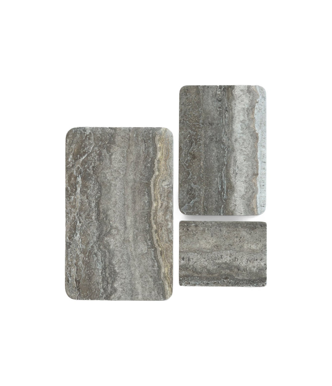 Enkei Tray Rectangular, Petit by 101 Copenhagen in Silver Travertine, view 3 – In Dubai by WSPR