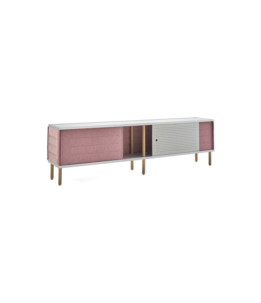 Estante Acoustic Shelving by Sancal 210 cm sideboard, three-quarter view – In Dubai by WSPR