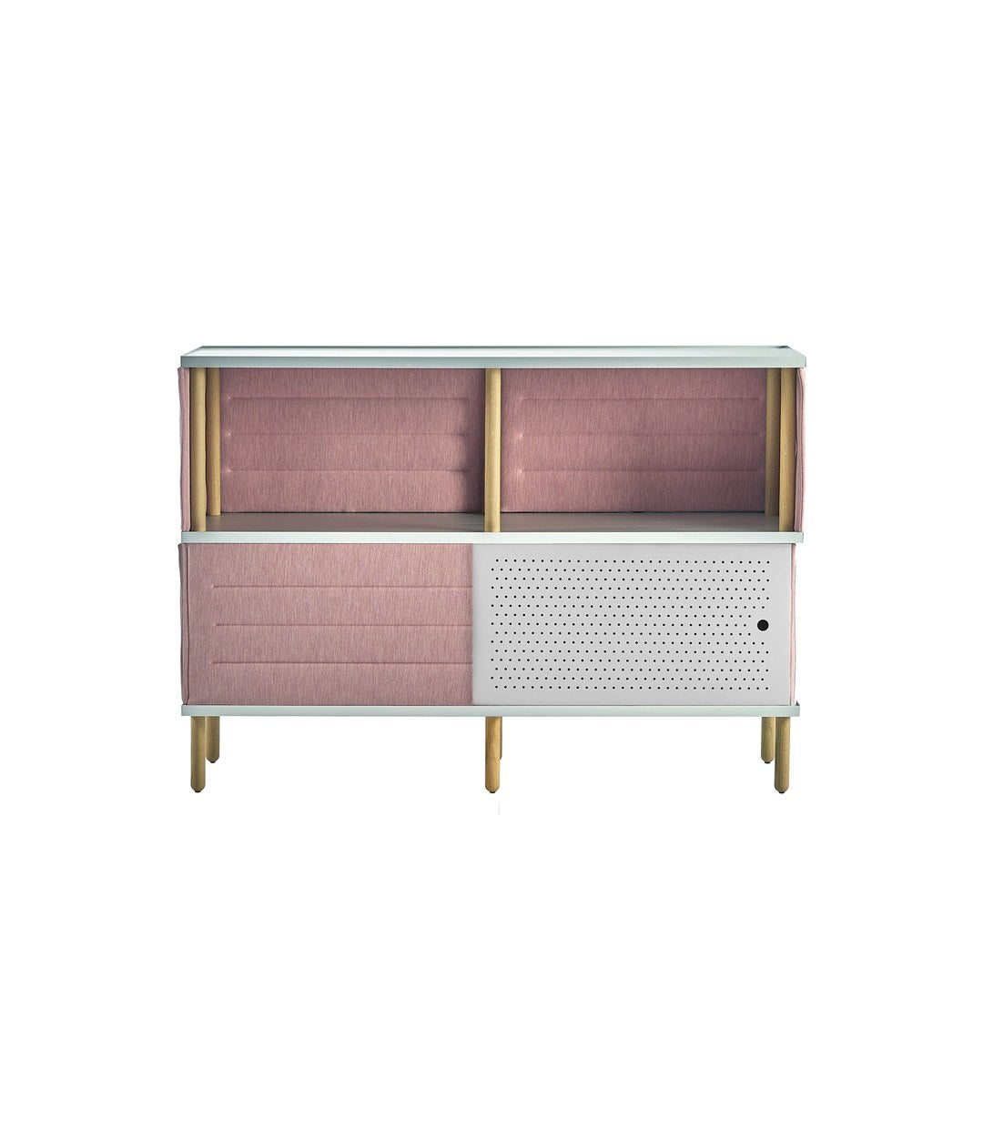 Estante Acoustic Shelving by Sancal 140 cm two-level unit with textile panels and doors – In Dubai by WSPR