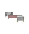 Estante Acoustic Shelving by Sancal a group of units, one on wheels – In Dubai by WSPR