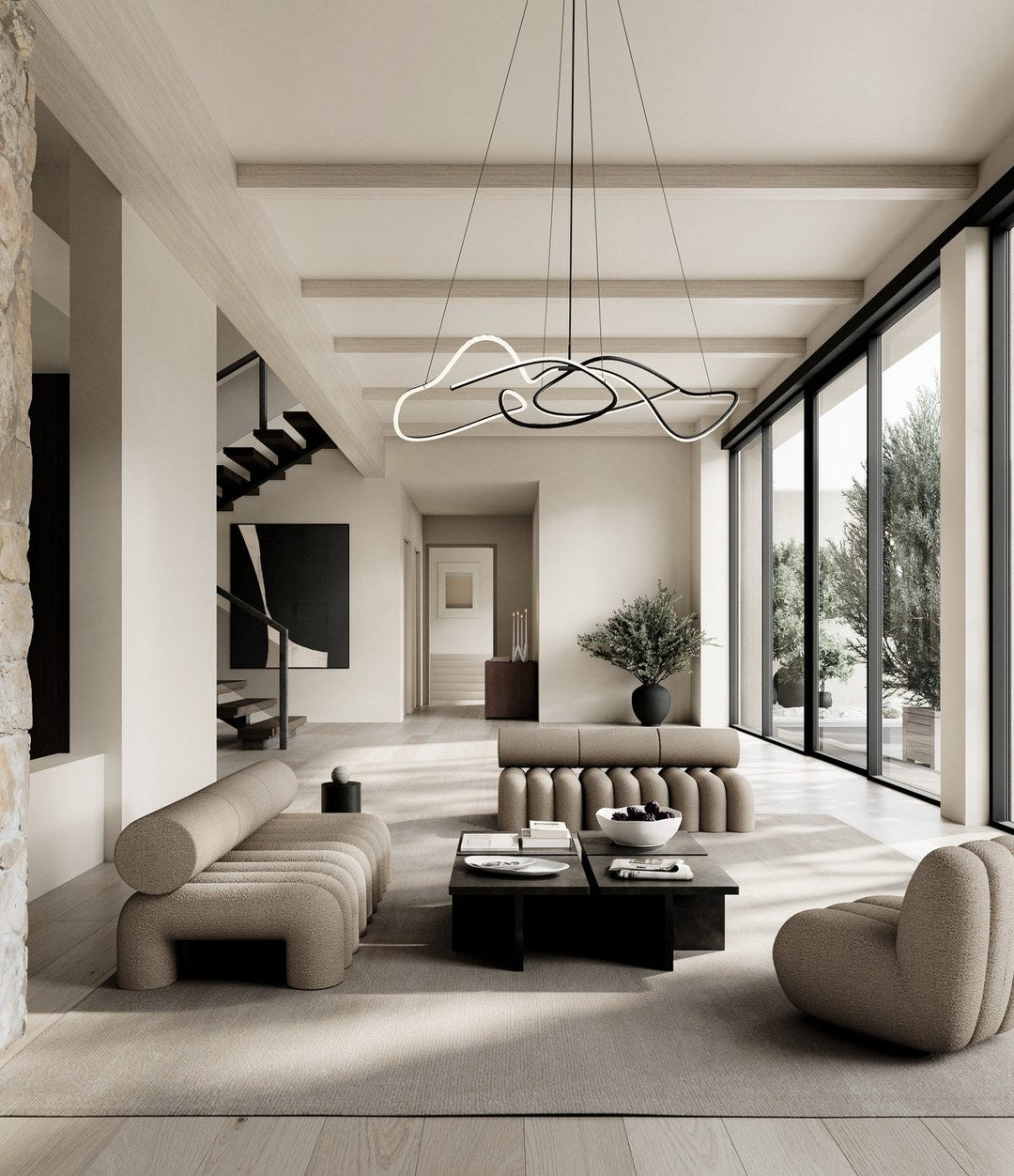 Foku Chair by 101 Copenhagen in Smoked Sand (CPH 904) in a styled interior – In Dubai by WSPR