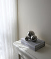 Gallery Balls, Set of 3 by 101 Copenhagen in Chrome in a styled interior, view 2 – In Dubai by WSPR