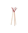 Game of Trust Coat Rack by Miniforms in Beech with Lacquered Terminals, red, front view – In Dubai by WSPR
