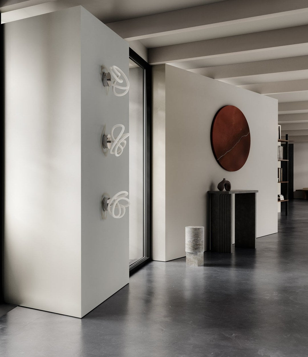 Ghost Ceiling Lamp by 101 Copenhagen in Chrome in a styled interior – In Dubai by WSPR