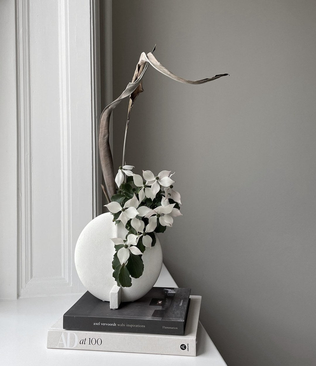 Guggenheim Vase, Petit by 101 Copenhagen in Bone White in a styled interior – In Dubai by WSPR