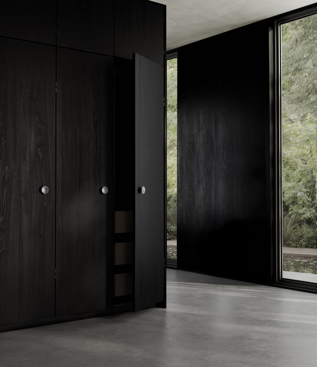 HiHat Knobs, Maxi by 101 Copenhagen in Brushed Steel in a styled interior – In Dubai by WSPR