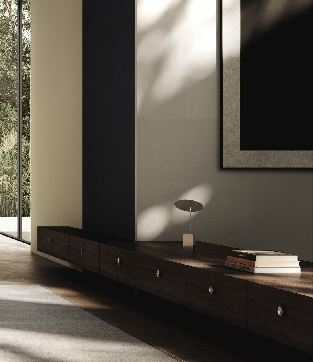 HiHat Knobs, Medio by 101 Copenhagen in Chrome in a styled interior, view 2 – In Dubai by WSPR