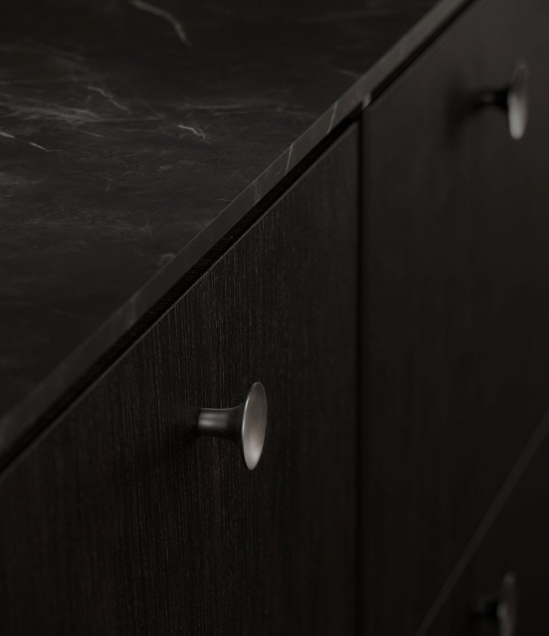 HiHat Knobs, Medio by 101 Copenhagen in Brushed Steel in a styled interior – In Dubai by WSPR