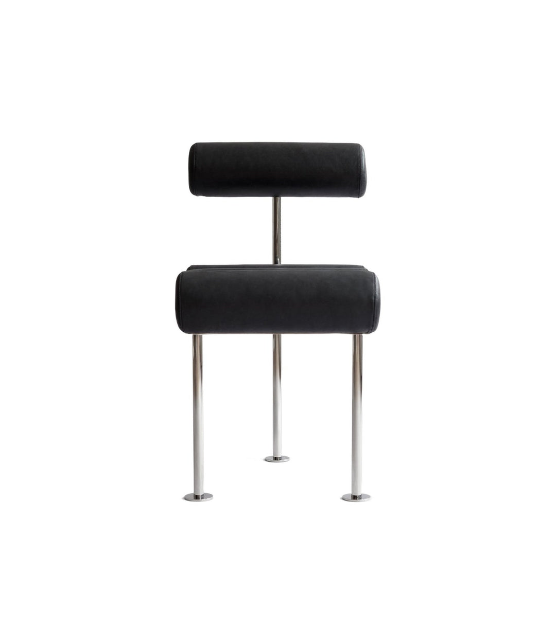 Hiro Dining Chair by 101 Copenhagen in Stainless Steel Frame / Aniline Leather Black – In Dubai by WSPR