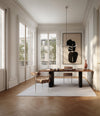 Hiro Dining Chair by 101 Copenhagen in Stainless Steel Frame / Desert in a styled interior, view 3 – In Dubai by WSPR