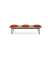Interchange Bench by Sancal in natural ash with three red seats – In Dubai by WSPR