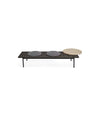 Interchange Bench by Sancal in black with two grey seats and an ash table – In Dubai by WSPR