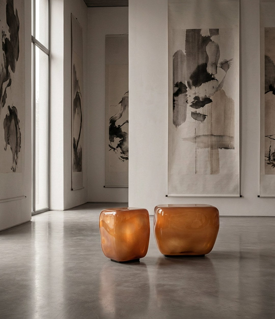 Ishi Coffee Table, Mini by 101 Copenhagen in Caramel in a styled interior, view 2 – In Dubai by WSPR