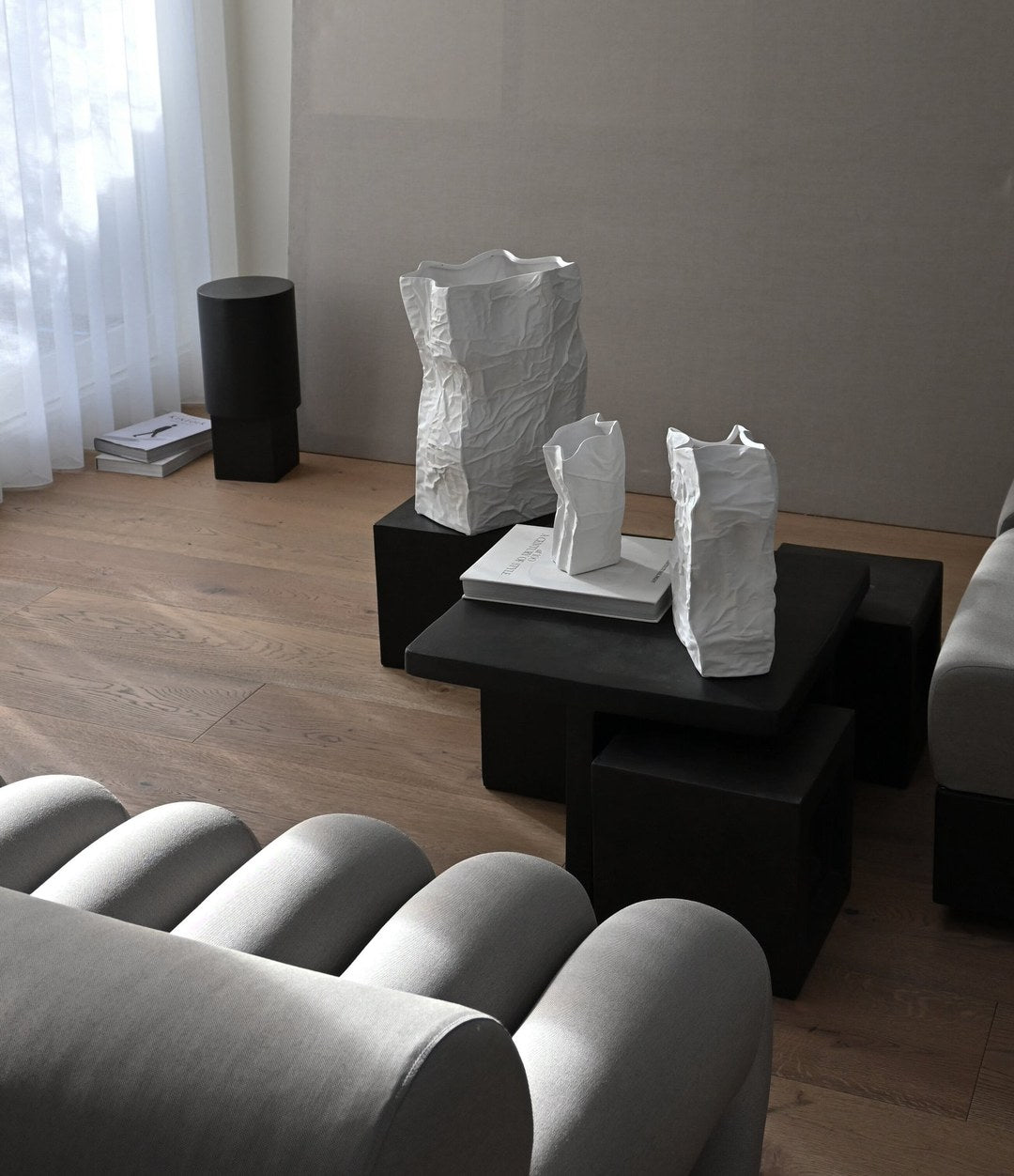 Kami Vase, Big by 101 Copenhagen in Bone White in a styled interior – In Dubai by WSPR