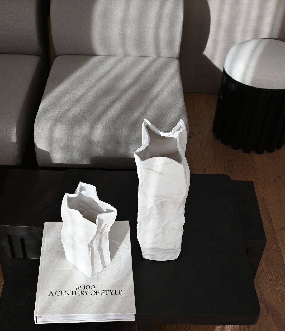 Kami Vase, Medio by 101 Copenhagen in Bone White in a styled interior – In Dubai by WSPR
