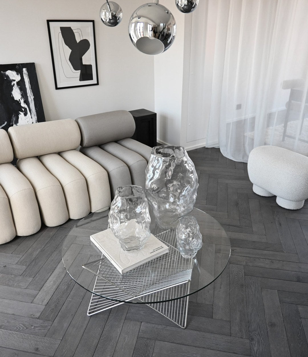 Katachi Vase, Mini by 101 Copenhagen in Clear in a styled interior – In Dubai by WSPR