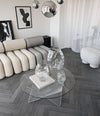 Katachi Vase, Mini by 101 Copenhagen in Clear in a styled interior – In Dubai by WSPR