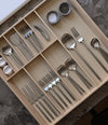 Kogei Cutlery by 101 Copenhagen in Brushed Steel (16 pcs) in a styled interior – In Dubai by WSPR