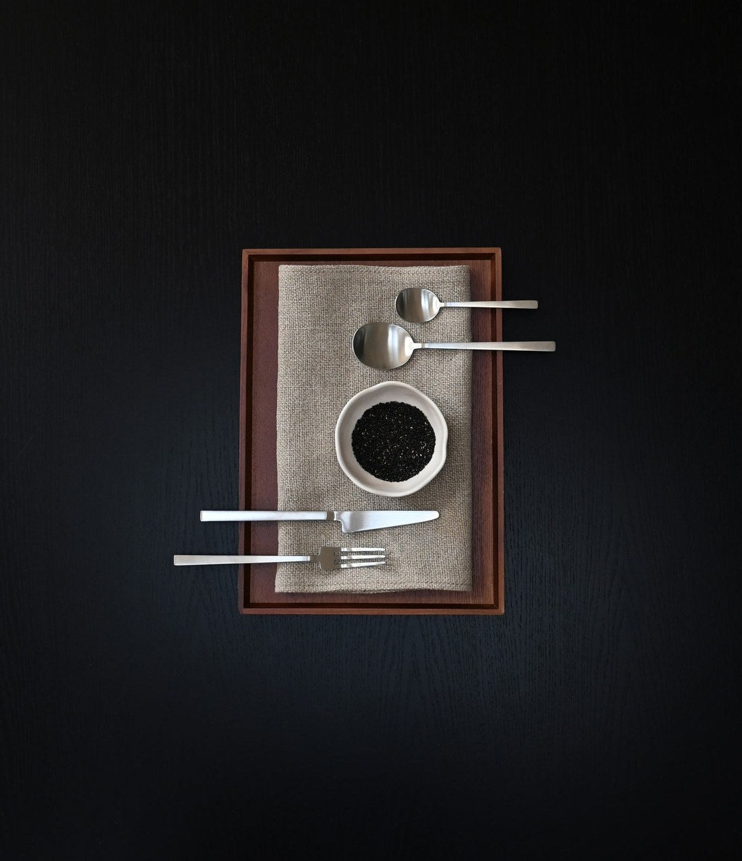 Kogei Cutlery by 101 Copenhagen in Brushed Steel (16 pcs) in a styled interior, view 3 – In Dubai by WSPR