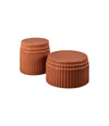 Kolos Coffee Tables by Miniforms in Terracotta Glazed Ceramic, both sizes together – In Dubai by WSPR