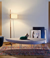 Konoha Bench by Sancal in grey with a dog in a living room – In Dubai by WSPR