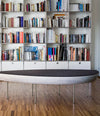 Konoha Bench by Sancal in grey in a library – In Dubai by WSPR