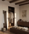 Kubis Mirror by 101 Copenhagen in Limestone in a styled interior, view 3 – In Dubai by WSPR