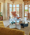La Isla Coffee Table by Sancal in white and navy in a sunny lounge – In Dubai by WSPR