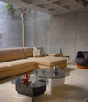 La Isla Coffee Table by Sancal in black and white beside a corner sofa – In Dubai by WSPR