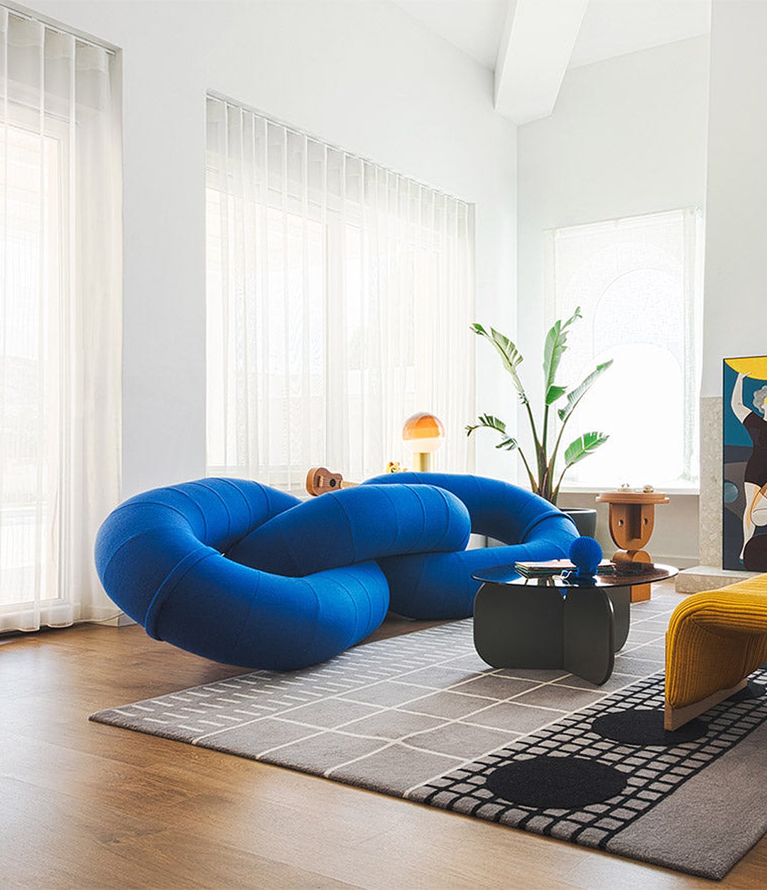 Link Sofa by Sancal in blue in a living room – In Dubai by WSPR