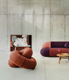 Loop Sofa by Sancal sofa and poufs in plum and rust – In Dubai by WSPR