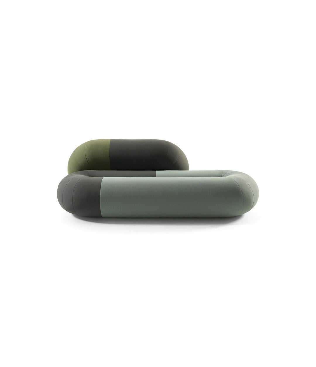 Loop Sofa by Sancal terminal sofa in green patchwork – In Dubai by WSPR