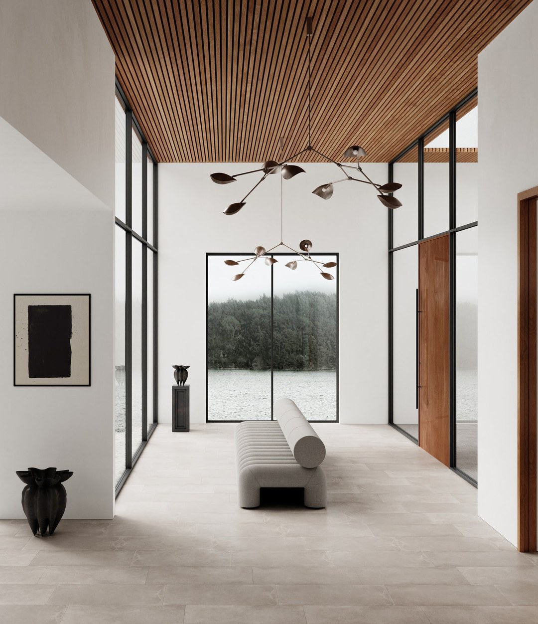 Lotus Vase, Big by 101 Copenhagen in Coffee in a styled interior, view 2 – In Dubai by WSPR