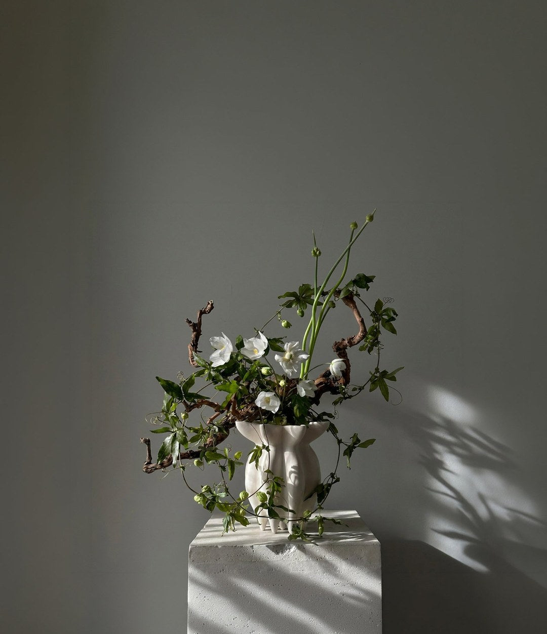 Lotus Vase, Petit by 101 Copenhagen in Birch in a styled interior – In Dubai by WSPR