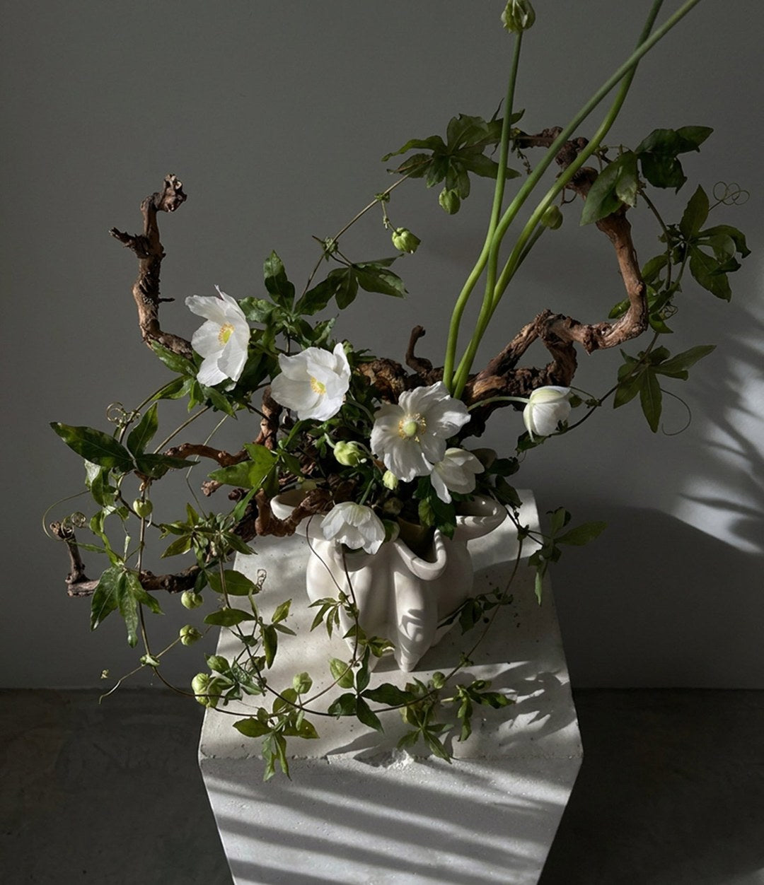 Lotus Vase, Petit by 101 Copenhagen in Birch in a styled interior, view 2 – In Dubai by WSPR