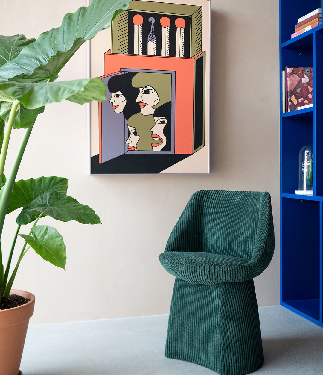 Magnum Chair by Sancal with upholstered base in green – In Dubai by WSPR