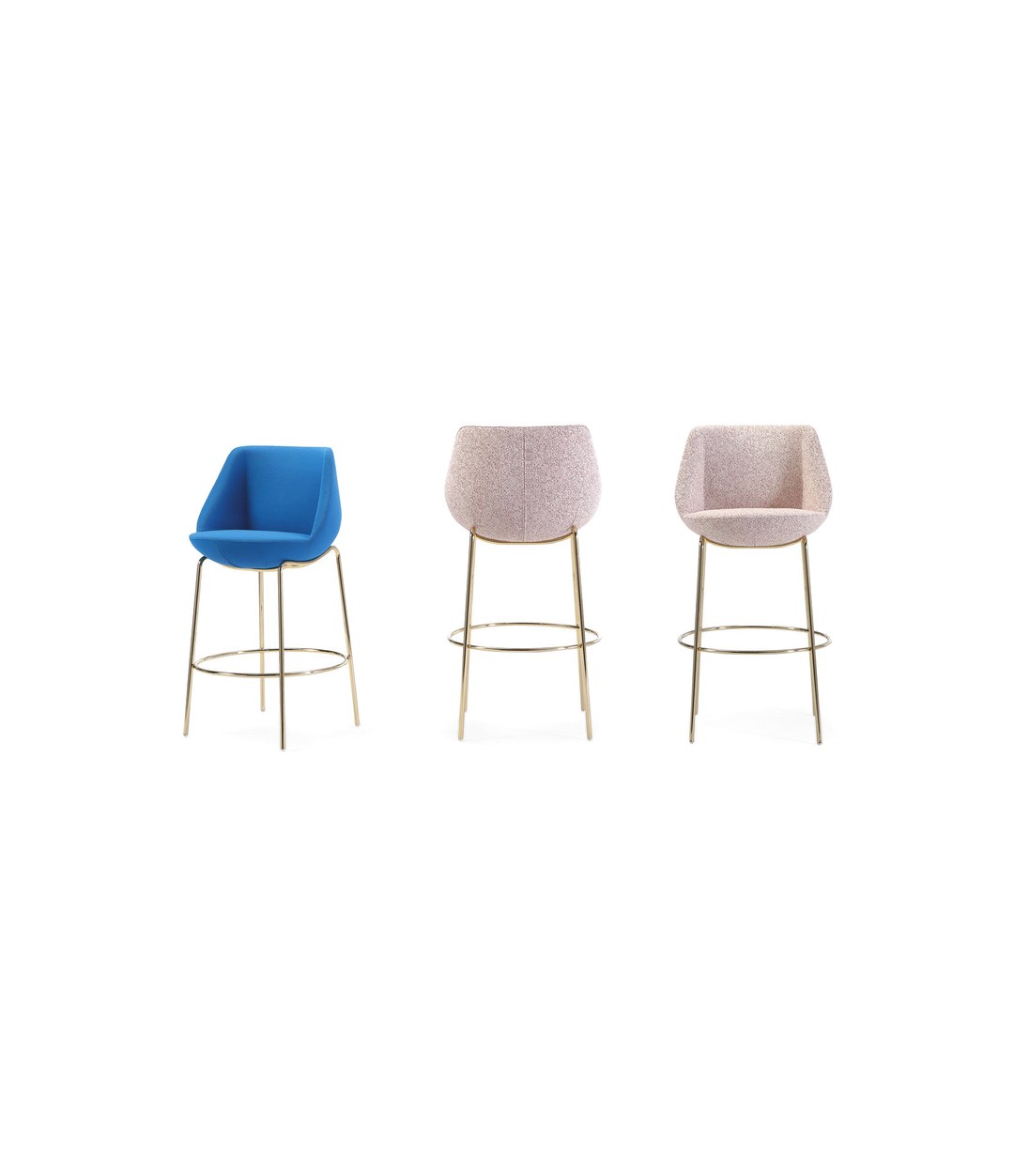 Magnum Stool by Sancal three stools on gold legs – In Dubai by WSPR