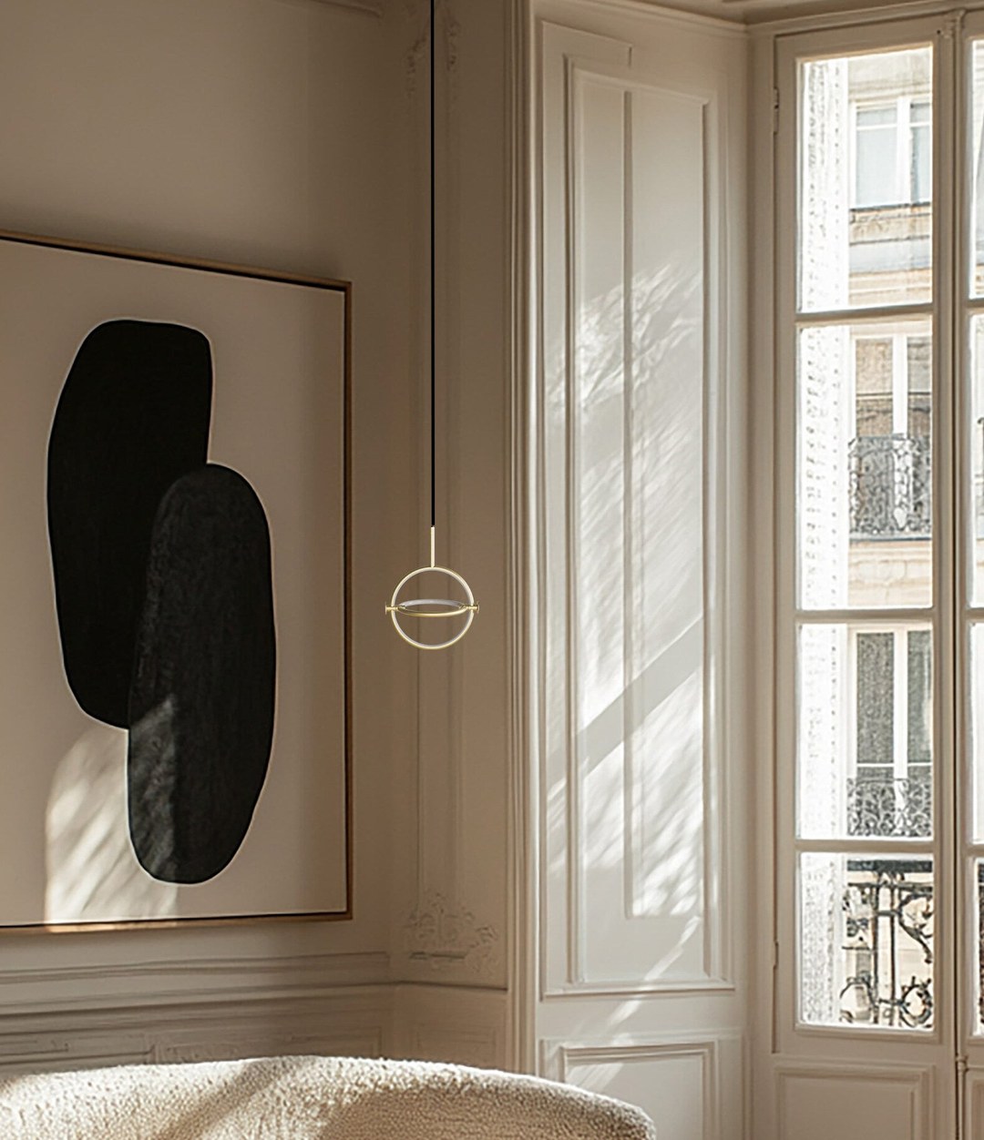 Maru Pendant, Ø20 by 101 Copenhagen in Brass in a styled interior, view 3 – In Dubai by WSPR