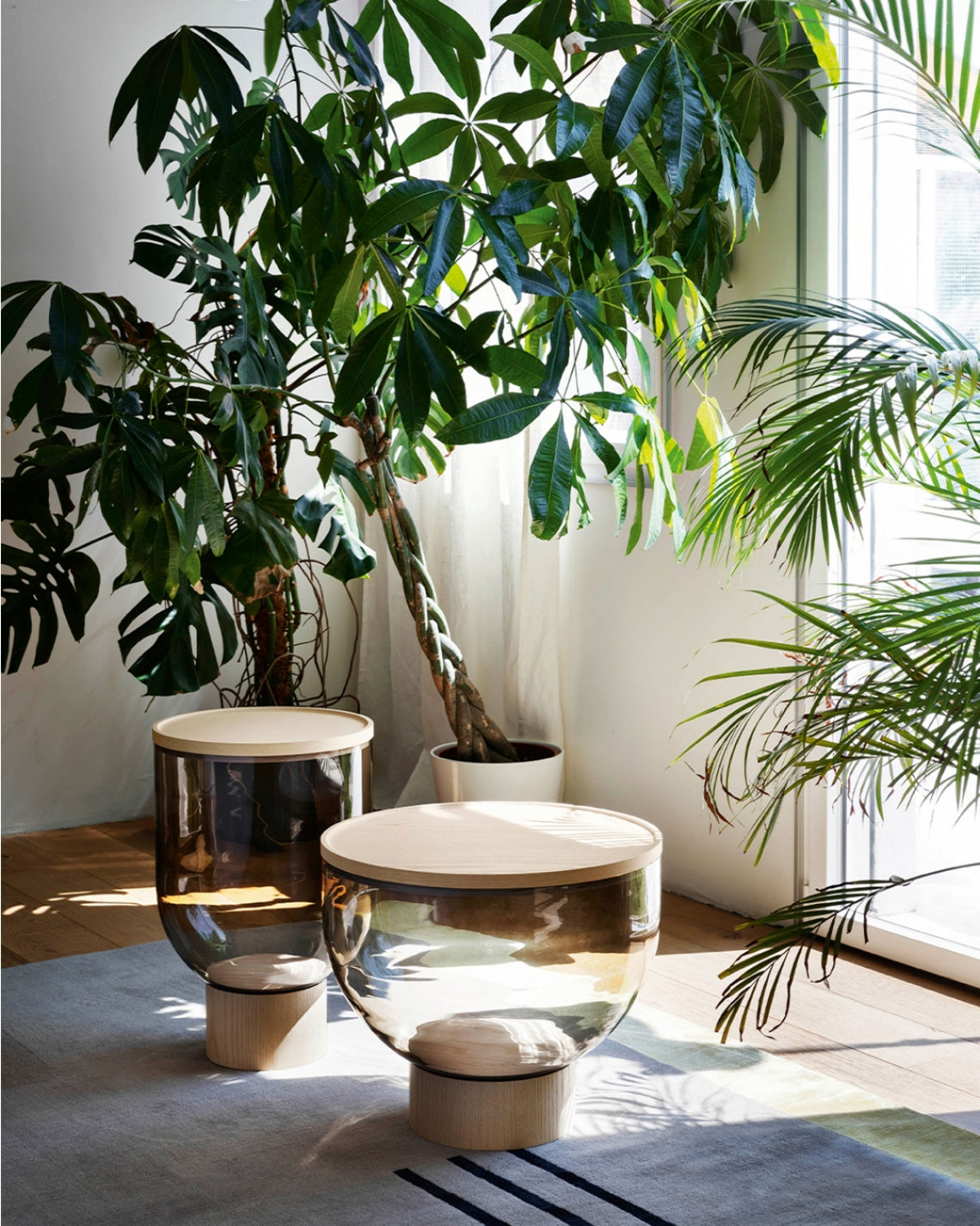 Mastea Coffee Table by Miniforms styled in a sunlit room with two tables of different sizes – In Dubai by WSPR