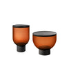 Mastea Coffee Table by Miniforms in Amber glass with Black Ash top, pair view – In Dubai by WSPR