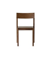 Mauro Dining Chair by Audo in dark stained oak with a wooden seat, front view – In Dubai by WSPR