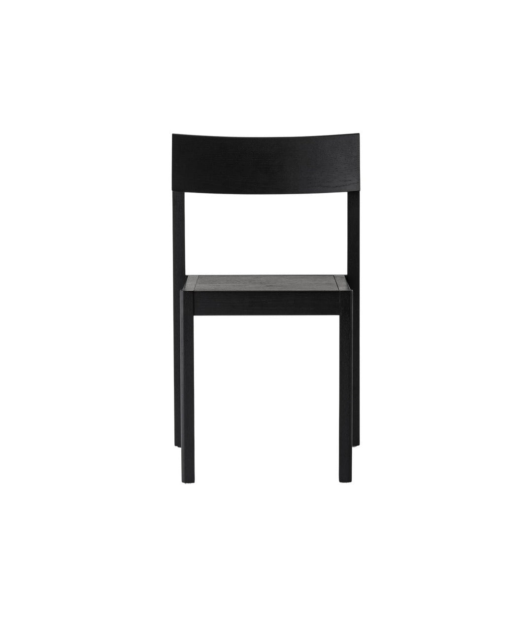 Mauro Dining Chair by Audo in black oak with a wooden seat, front view – In Dubai by WSPR