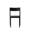 Mauro Dining Chair by Audo in black oak with a wooden seat, front view – In Dubai by WSPR