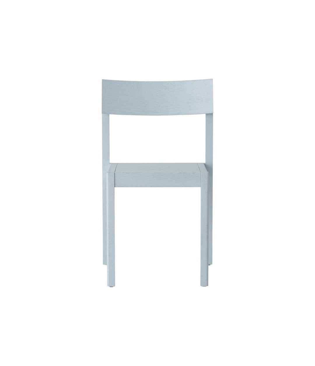 Mauro Dining Chair by Audo in linen blue oak with a wooden seat, front view – In Dubai by WSPR