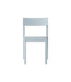 Mauro Dining Chair by Audo in linen blue oak with a wooden seat, front view – In Dubai by WSPR
