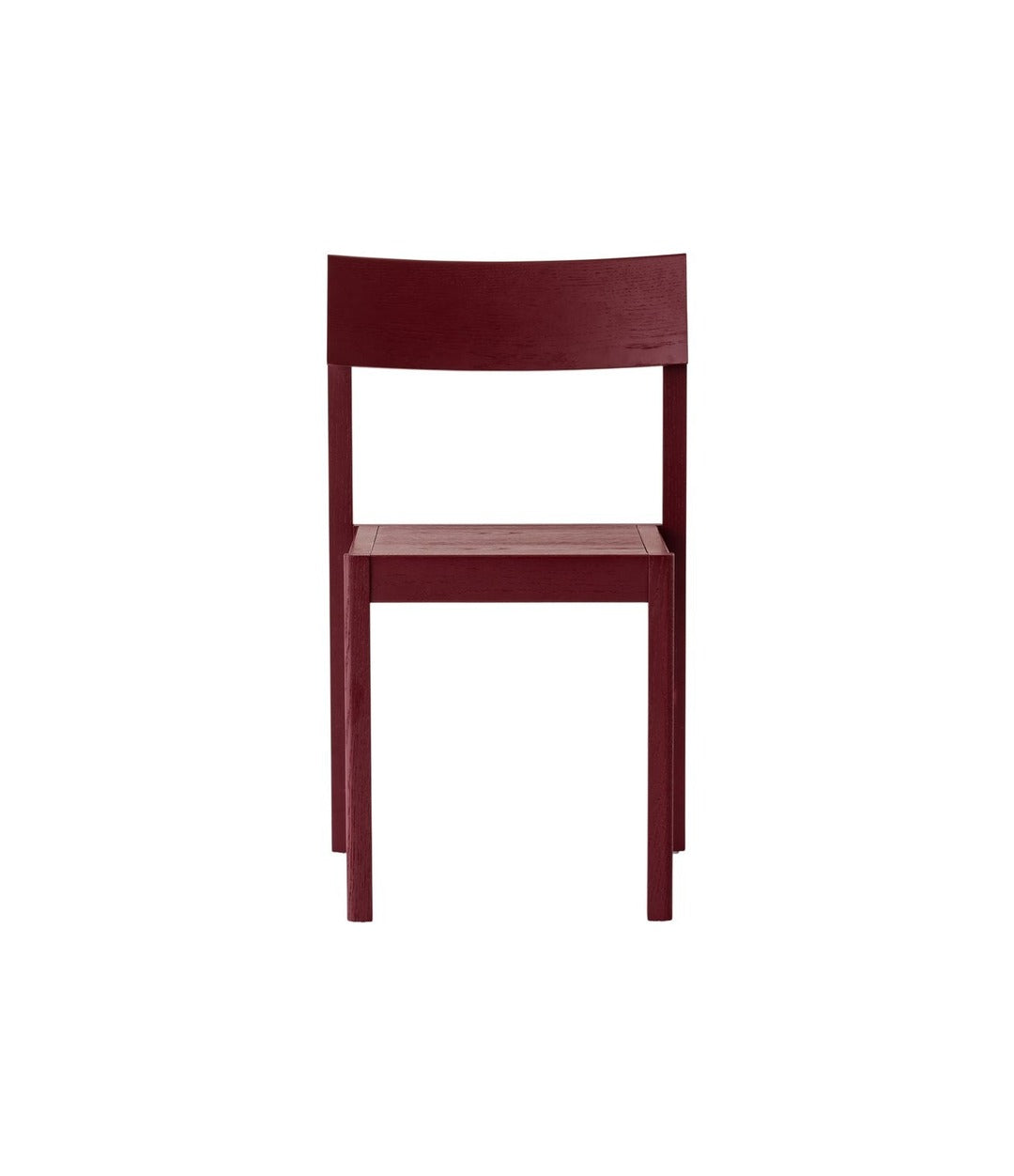 Mauro Dining Chair by Audo in french red oak with a wooden seat, front view – In Dubai by WSPR
