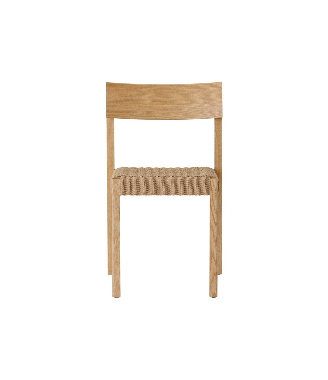 Mauro Dining Chair by Audo in natural oak with a paper cord seat, front view – In Dubai by WSPR