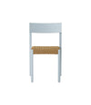 Mauro Dining Chair by Audo in linen blue oak with a paper cord seat, front view – In Dubai by WSPR