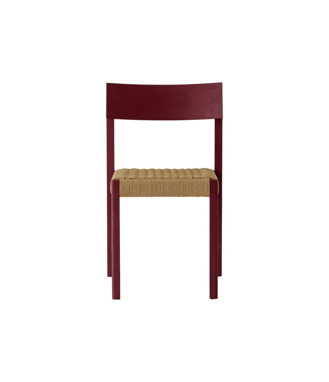 Mauro Dining Chair by Audo in french red oak with a paper cord seat, front view – In Dubai by WSPR