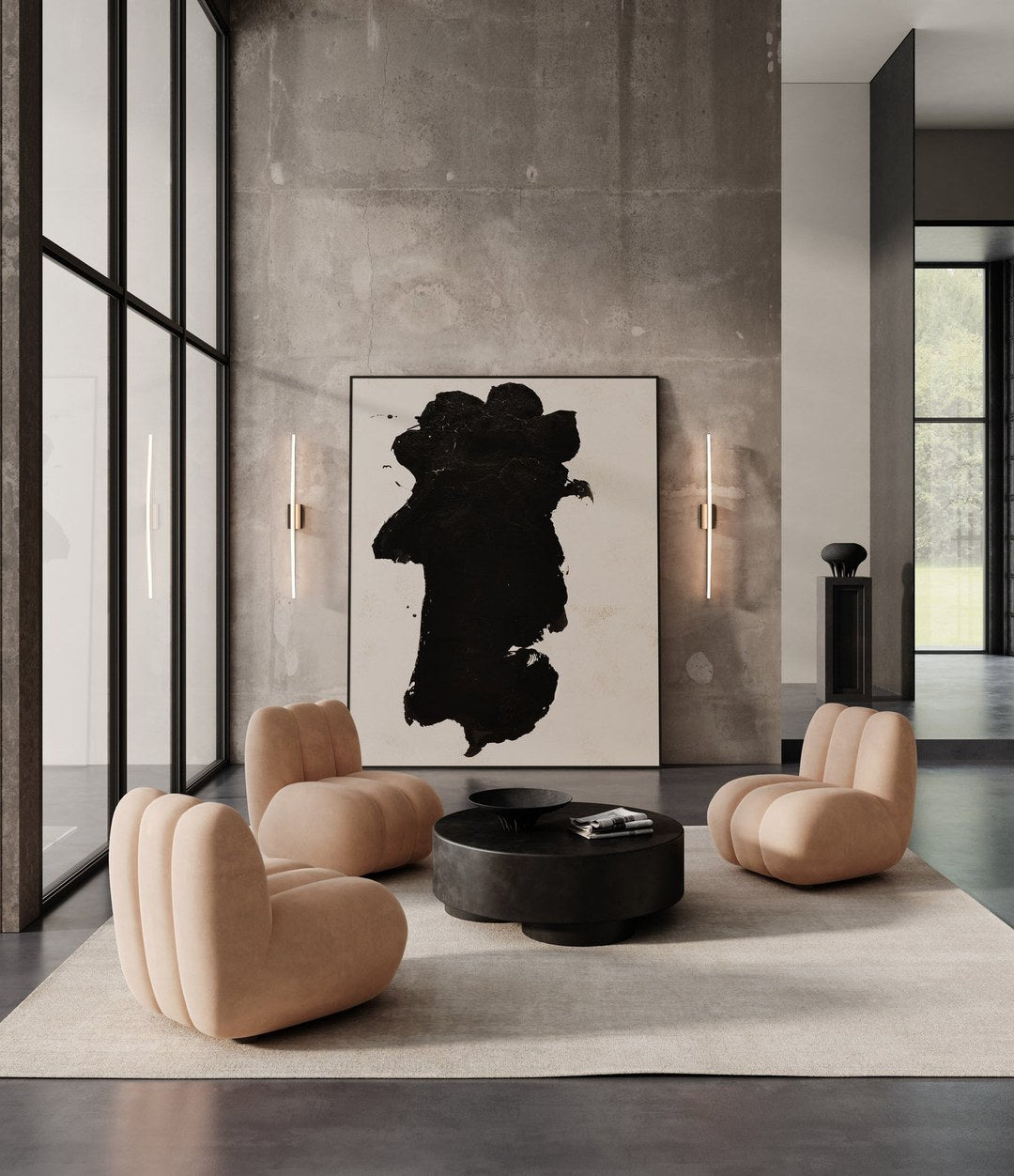 Medusa Vase, Big by 101 Copenhagen in Coffee in a styled interior, view 2 – In Dubai by WSPR